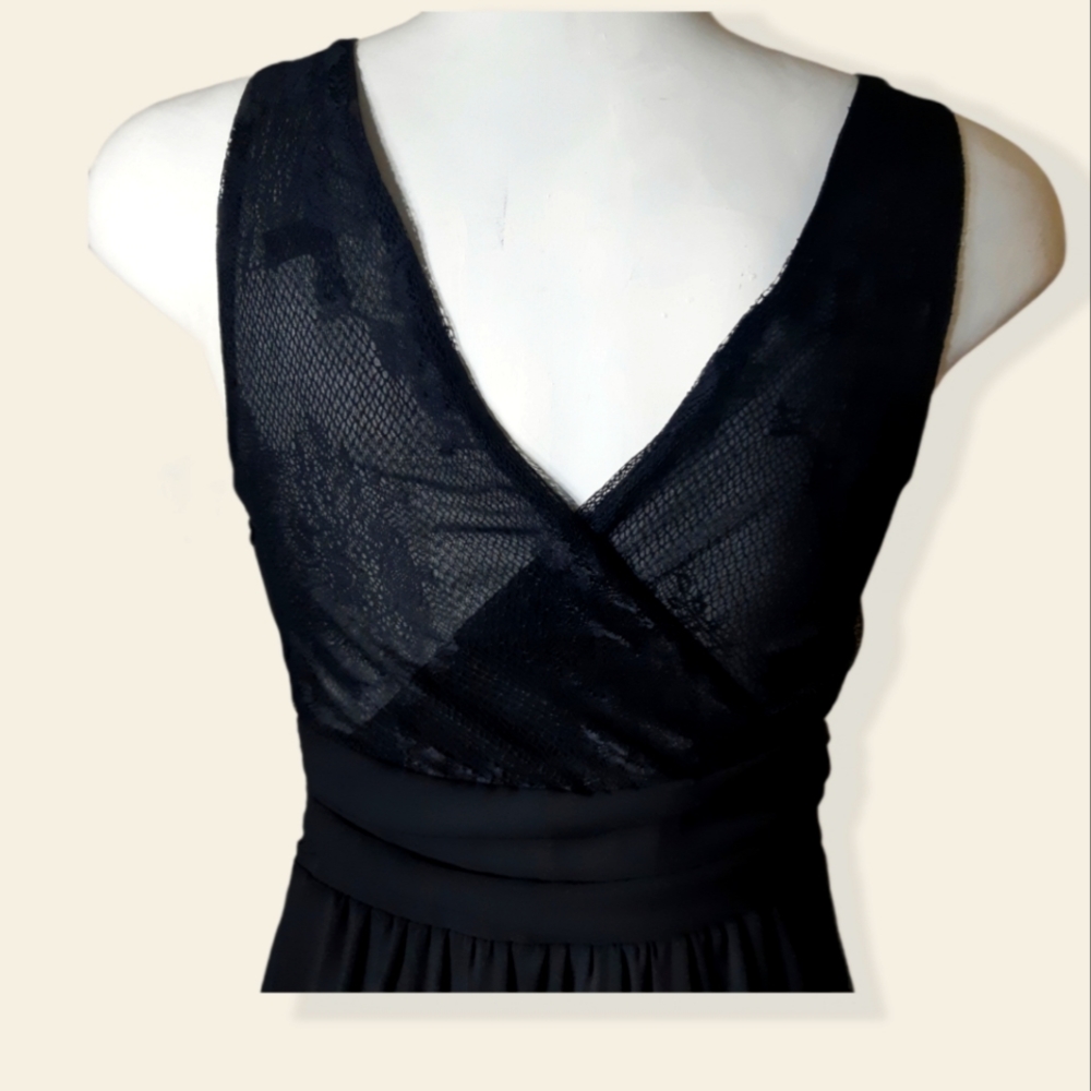 Express fit n flare wrap waist lace shoulder dress - Picture 4 of 11